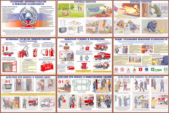ПВ04 Умей действовать при пожаре (бумага, А3, 9 листов) - Плакаты - Пожарная безопасность - магазин "Охрана труда и Техника безопасности"